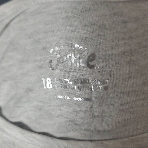 NWT JUSTICE GIRLS LS TOP - Picture 2 of 4